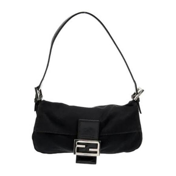 Vintage Fendi Black Suede Baguette Bag with Silver Hardware - Picture 8 of 8